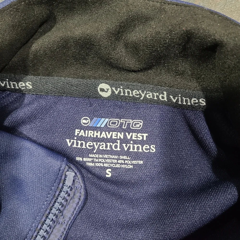 NEW Vineyard Vines Mens Fairhaven Golf Vest Houndstooth Tooth Navy Blue Medium